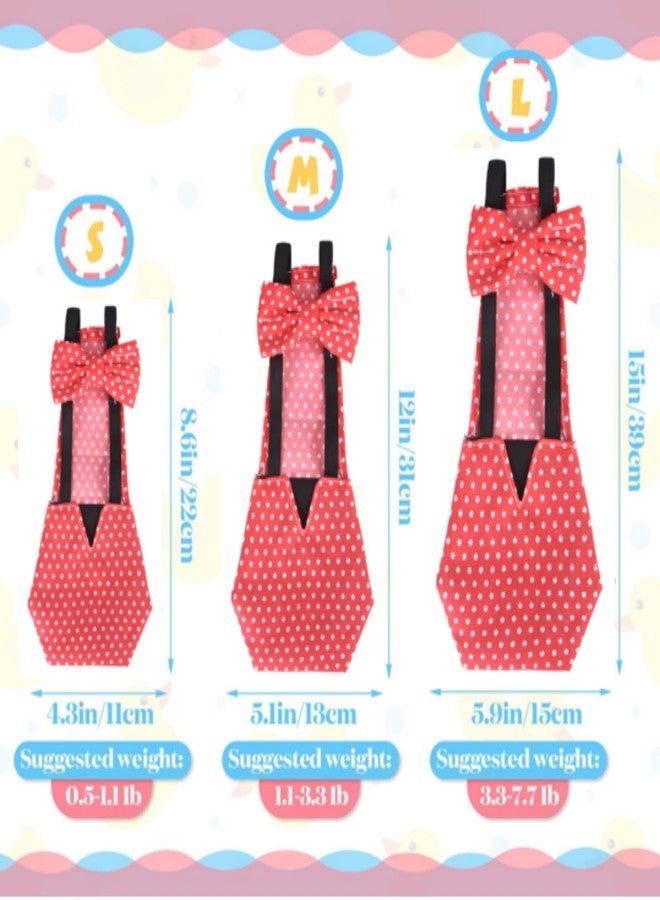 DoubleFill حفاضات دجاج دبل فيل 6 قطع للدجاجات والديوك والبط، قابلة لإعادة الاستخدام والغسل، مع ربطة عنق للبط الصغير والدجاجات والإوز والدواجن، ملابس قابلة للتعديل للدجاجة والديك والدجاج (كلاسيكي، كبير) - Image 3